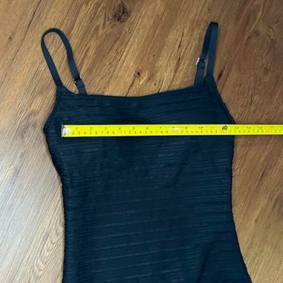 La Blanca One-Shoulder Illusion Stripe One-Piece Swimsuit – Black – Size 10 – NW - Picture 5 of 7